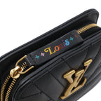 Louis Vuitton New Wave Gypt Compact Wallet Bifold Leather Noir Black — view 4