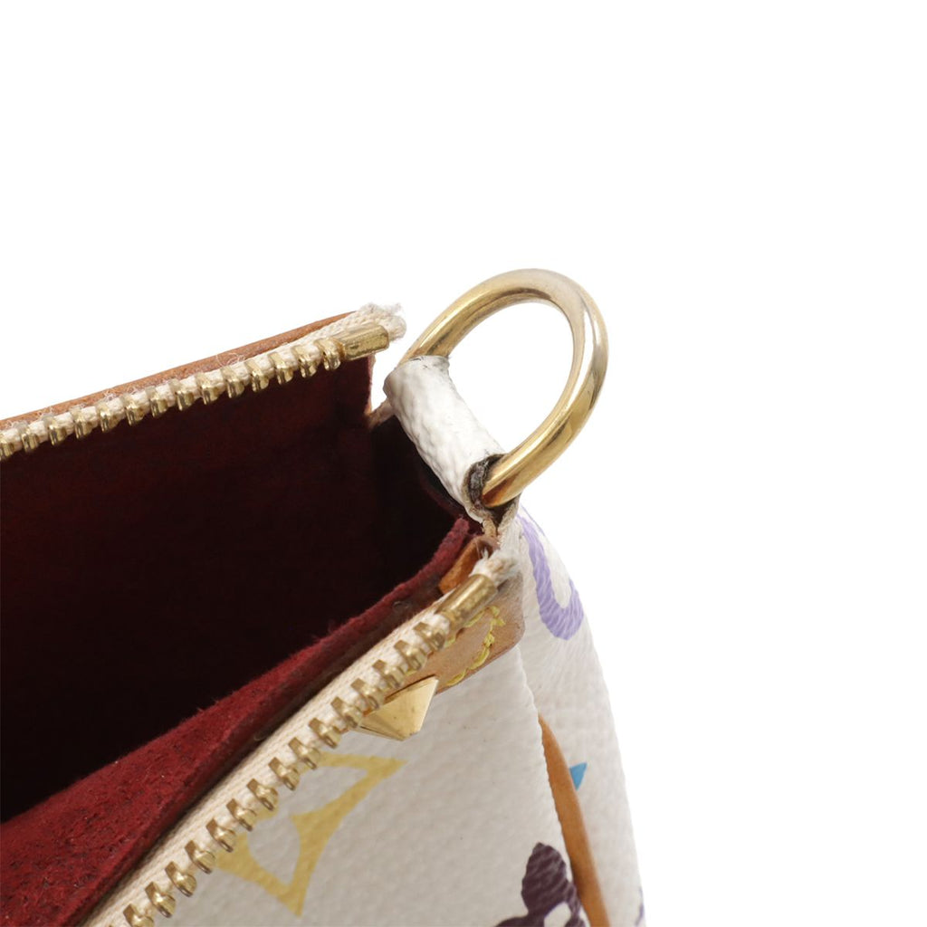 Louis Vuitton Monogram Multicolor Pochette Pouch Handbag Blanc White — view 9