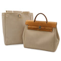 Hermes Herbag PM Handbag 2-Way Backpack Toile GM Leather Beige Light Brown