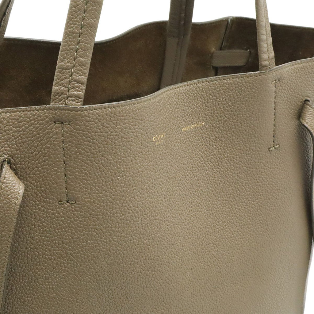 Celine Cabas Phantom Small Belt Tote Shoulder Bag Leather Taupe Gray Ju — view 7