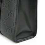 Gucci GG Embossed Tote Vertical Leather Black Silver — view 9