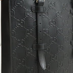 Gucci GG Embossed Tote Vertical Leather Black Silver — view 8