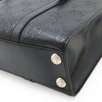 Gucci GG Embossed Tote Vertical Leather Black Silver — view 3