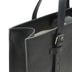 Gucci GG Embossed Tote Vertical Leather Black Silver — view 7