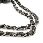 Chanel Melrose Cabas CC Logo Chain Shoulder Bag Tote Nylon Gray Silver — view 4