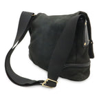 Chanel CC Logo Shoulder Bag Crossbody Shearling Leather Boa Black Gold — view 2