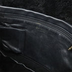 Chanel CC Logo Shoulder Bag Crossbody Shearling Leather Boa Black Gold — view 7