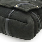 Chanel CC Logo Shoulder Bag Crossbody Shearling Leather Boa Black Gold — view 3
