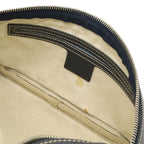 Gucci GG Supreme Belt Bag Waist Pouch Hip Leather Navy Beige — view 7
