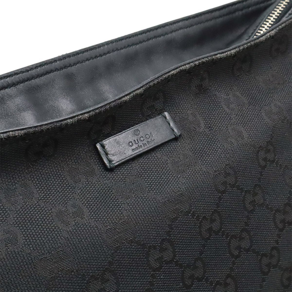 Gucci GG Canvas Sherry Line Shoulder Bag Crossbody Leather Black Green Red — view 9