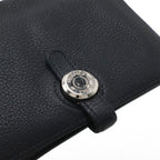 Hermes Dogon Compact Coin Purse Card Case Taurillon Clemence Black Navy Silver — view 4