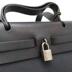 Hermes Herbag PM 2-Way Shoulder Bag Toile Officier GM Black Beige — view 7