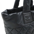 Chanel Coco Cocoon Small Tote Quilted Nylon Leather Black Silver — view 6