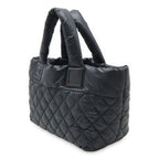 Chanel Coco Cocoon Small Tote Quilted Nylon Leather Black Silver — view 2