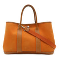 Hermes Garden Party TPM Tote Toile Officier Leather Orange Silver