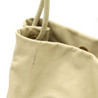 Chanel Camellia Logo Tote Shoulder Bag Leather Beige White Gold — view 5