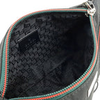Gucci Sherry Line Belt Bag Waist Pouch Hip Nylon Canvas Black Silver — view 7