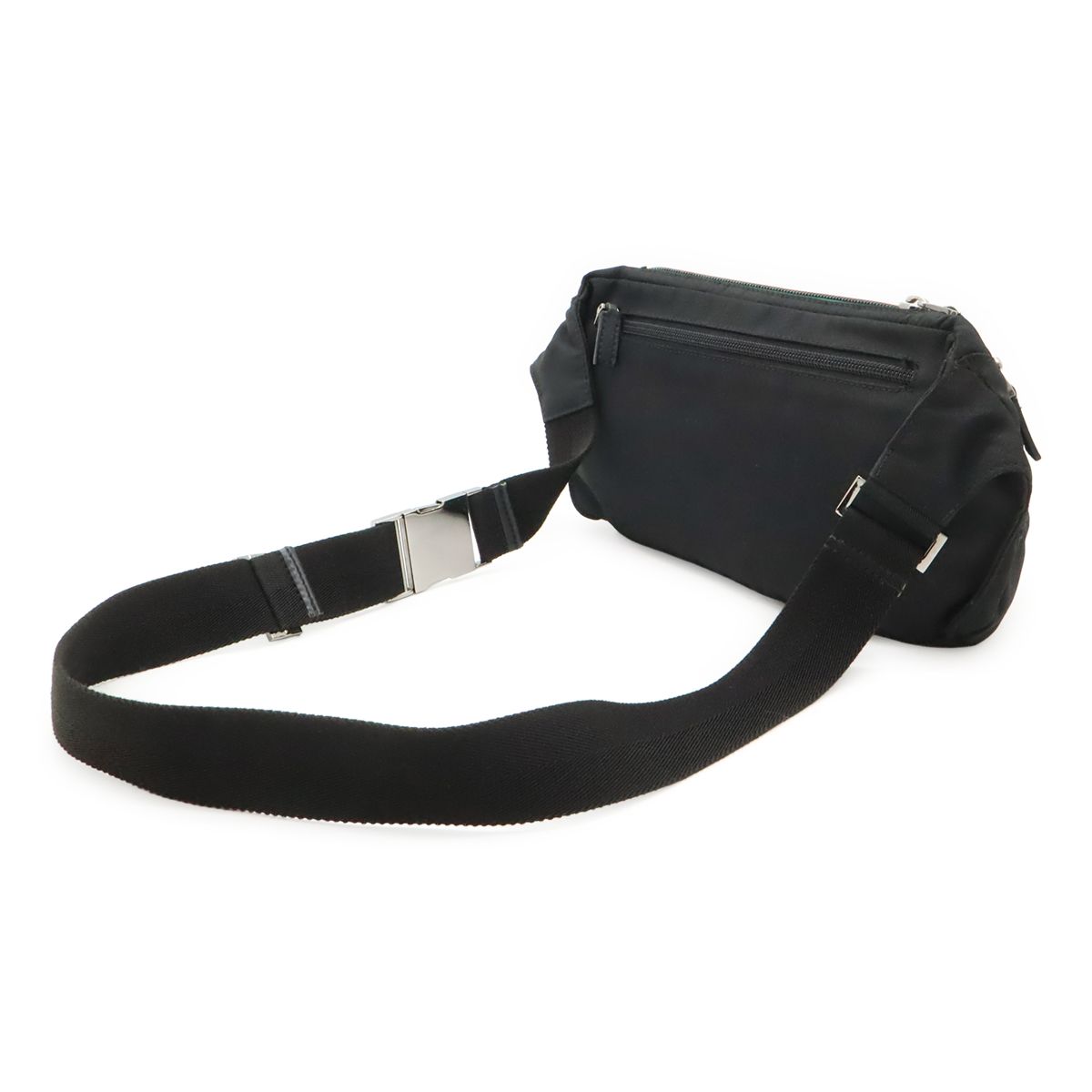 Gucci Sherry Line Belt Bag Waist Pouch Hip Nylon Canvas Black Silver — view 2