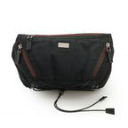 Gucci Sherry Line Belt Bag Waist Pouch Hip Nylon Canvas Black Silver