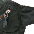 Gucci Sherry Line Belt Bag Waist Pouch Hip Nylon Canvas Black Silver — view 9
