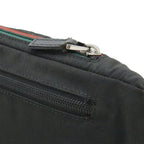 Gucci Sherry Line Belt Bag Waist Pouch Hip Nylon Canvas Black Silver — view 8