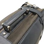Prada Logo Jacquard Shoulder Bag Tote 2-Way Canvas Leather Brown Nero Black — view 7