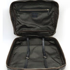 Prada Logo Jacquard Shoulder Bag Tote 2-Way Canvas Leather Brown Nero Black — view 5