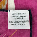 Hermes Carre Geant Cheval Masque Mask Scarf Cashmere Silk Fuchsia Multicolor — view 2