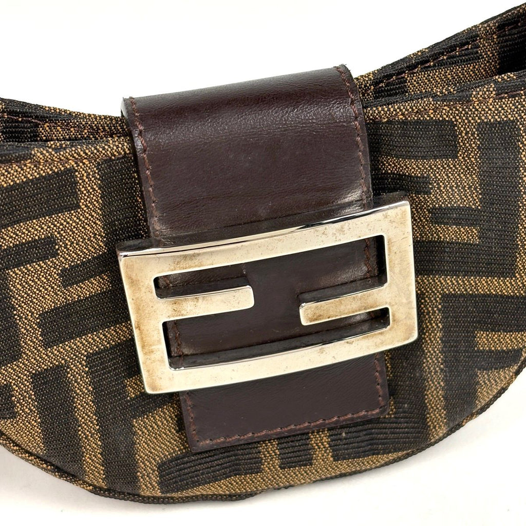 Fendi Zucca Pattern Mini Pouch Canvas Brown — view 4