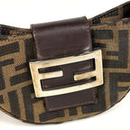 Fendi Zucca Pattern Mini Pouch Canvas Brown — view 4