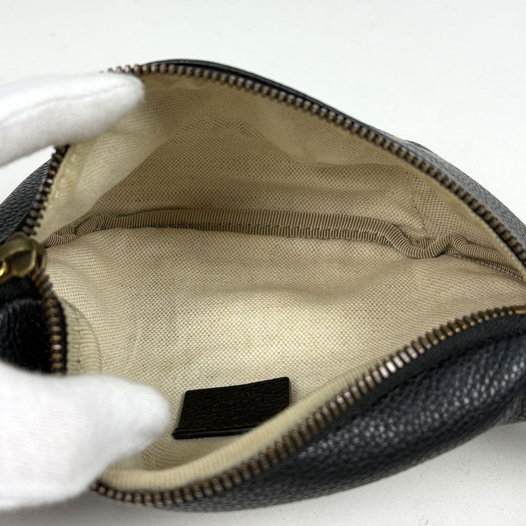 Gucci Logo Waist Bag Leather Black — view 7