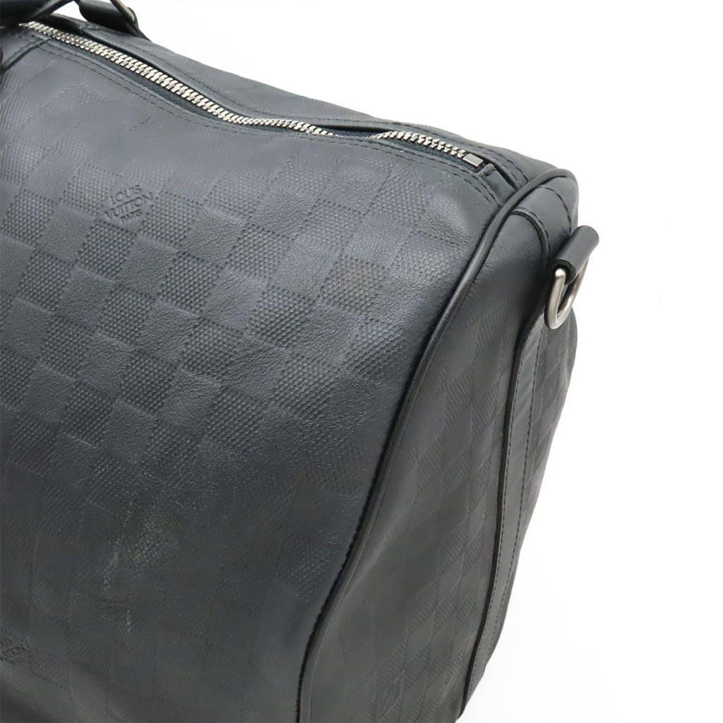 Louis Vuitton Damier Infini Keepall Bandouliere 55 Boston Bag 2-Way Onyx Black — view 8