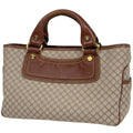 Celine Boogie Bag Macadam Pattern Handbag Canvas Beige Brown