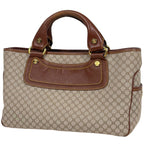 Celine Boogie Bag Macadam Pattern Handbag Canvas Beige Brown
