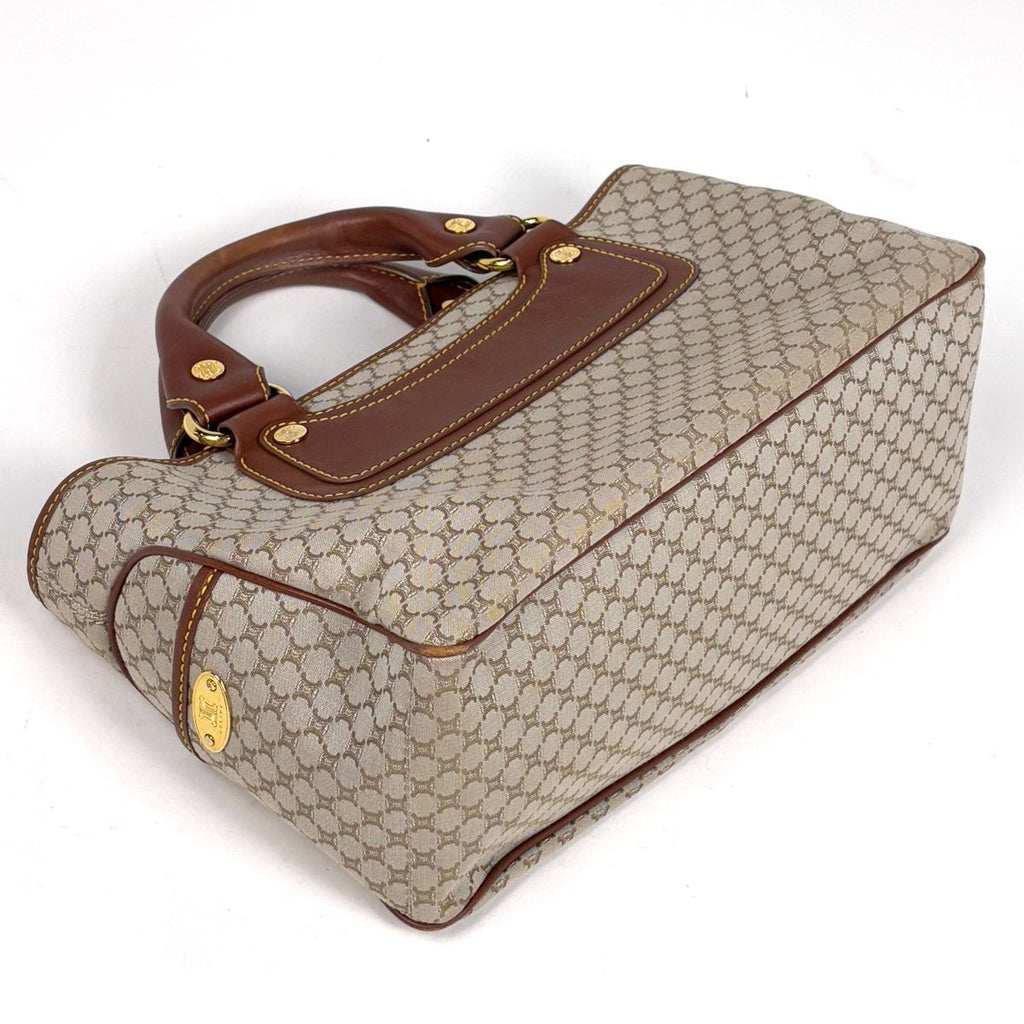 Celine Boogie Bag Macadam Pattern Handbag Canvas Beige Brown — view 2
