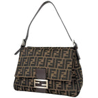 Fendi Zucca Pattern Shoulder Bag Mamma Bucket Canvas Brown