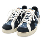 Louis Vuitton Monogram Denim Low Cut Sneakers Shoes Suede Blue Black White 7.5