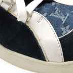Louis Vuitton Monogram Denim Low Cut Sneakers Shoes Suede Blue Black White 7.5 — view 6