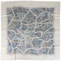 Hermes Carre 90 Chemins de Garrigue Scarf Silk White Multicolor
