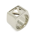 Louis Vuitton Chevalier Square Ring M Silver