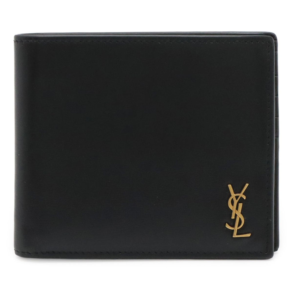 Saint Laurent Paris YSL Yves Tiny Cassandra Logo Bifold Billfold Wallet Leather
