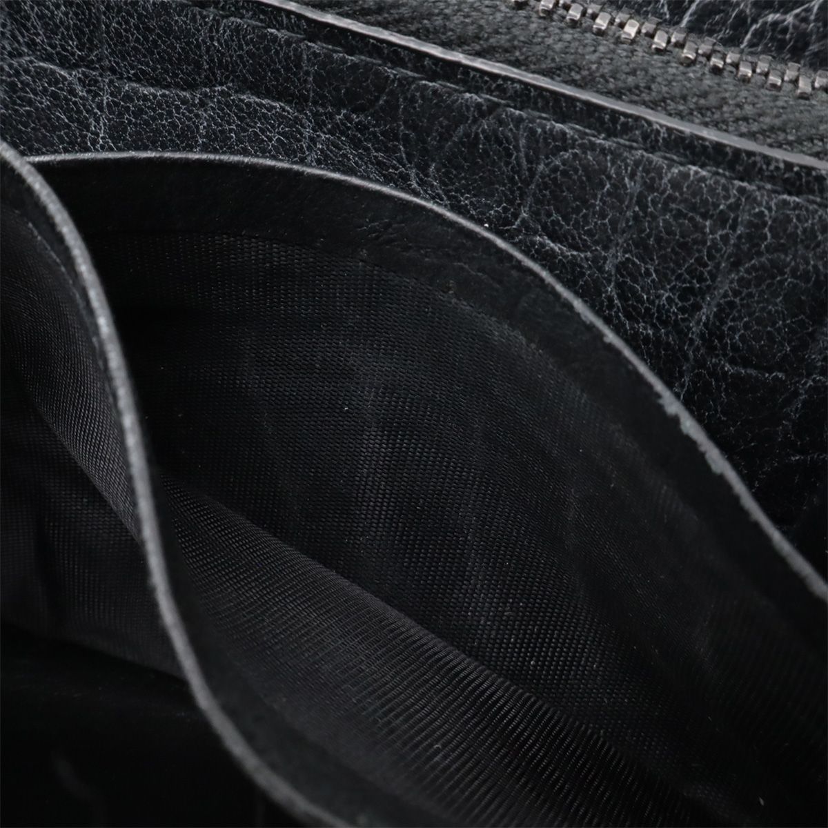 Saint Laurent Paris YSL Yves Zip Around Wallet Croco Leather Black — view 9