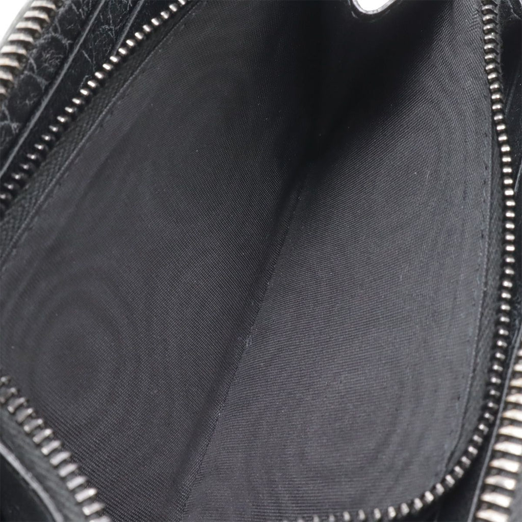 Saint Laurent Paris YSL Yves Zip Around Wallet Croco Leather Black — view 8
