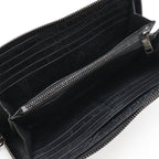 Saint Laurent Paris YSL Yves Zip Around Wallet Croco Leather Black — view 6