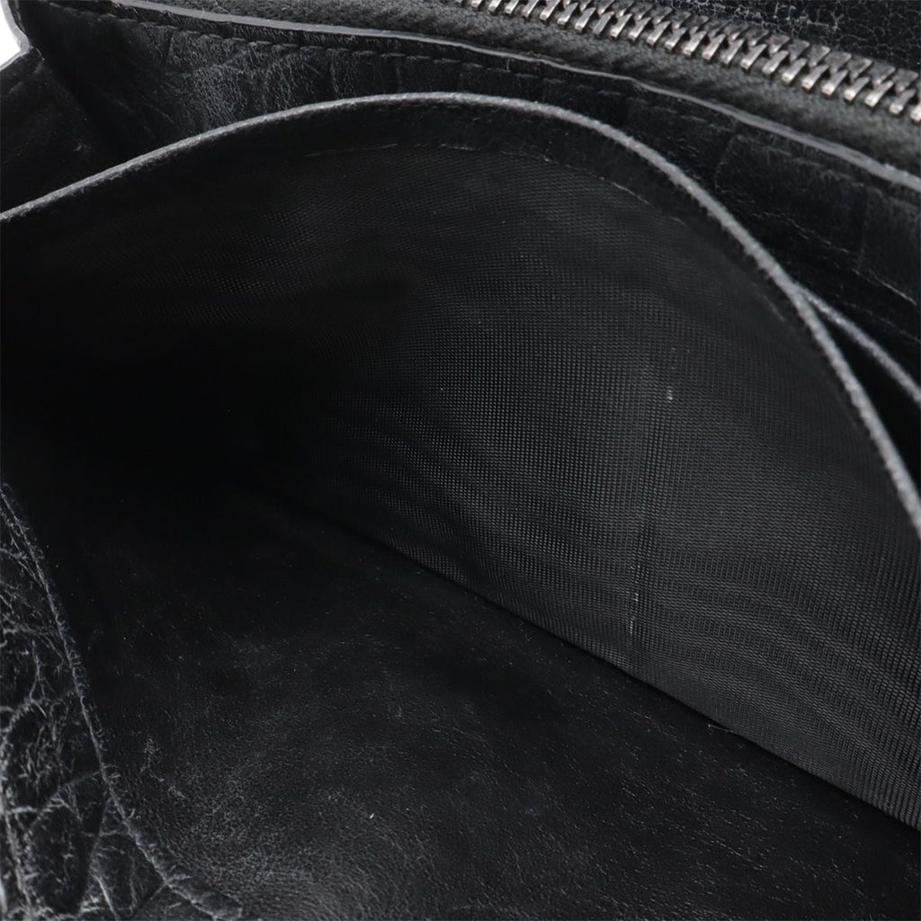Saint Laurent Paris YSL Yves Zip Around Wallet Croco Leather Black — view 7