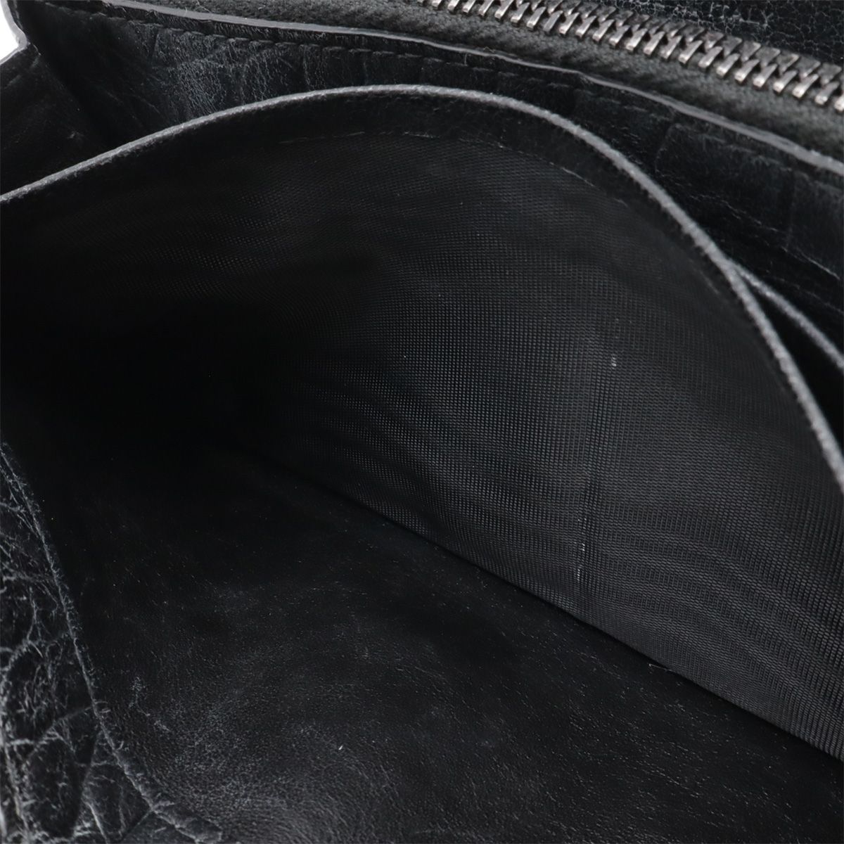 Saint Laurent Paris YSL Yves Zip Around Wallet Croco Leather Black — view 7