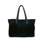 Prada Tessuto Nylon Leather Tote Shoulder Bag Black — view 3