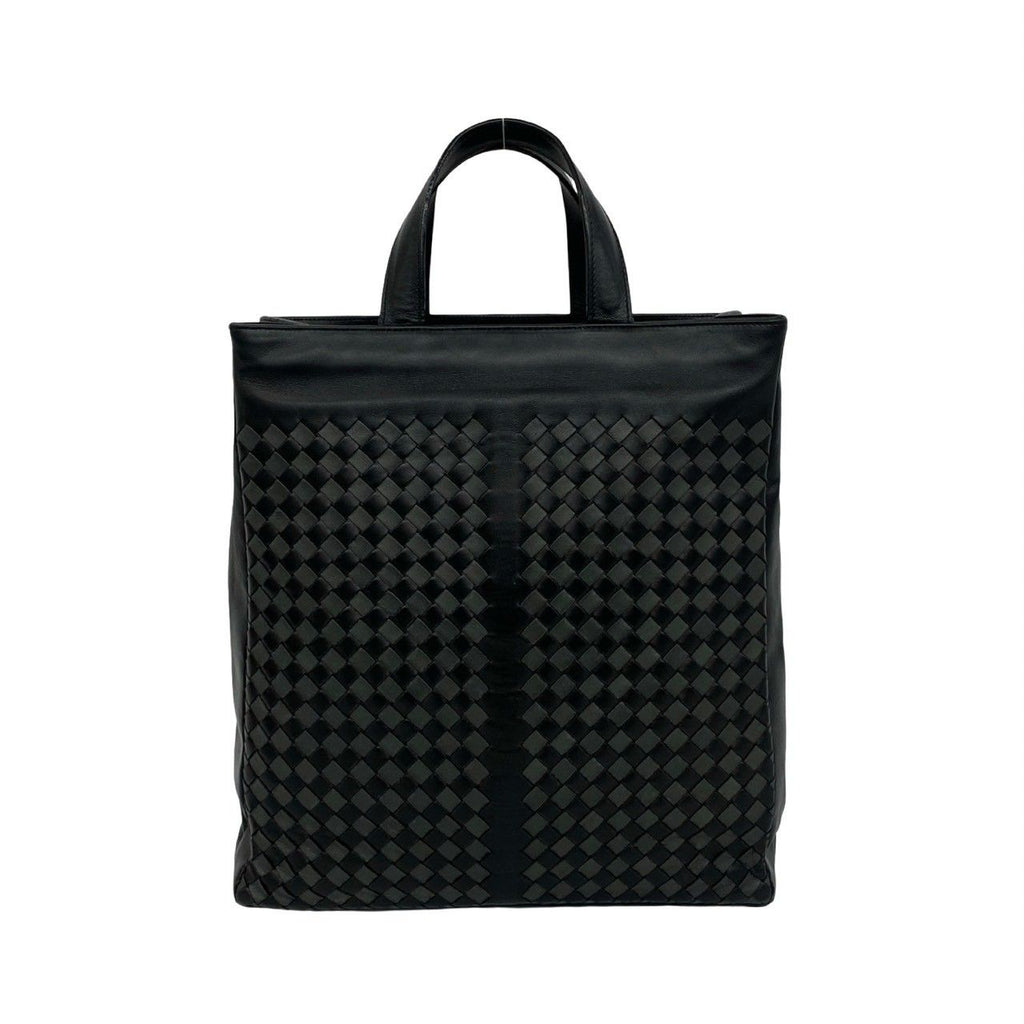 Bottega Veneta Intrecciato Leather Tote Business Black — view 2
