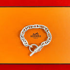 Hermes Chaine D'ancre GM 13 Pieces 925 Sterling Silver Chain Bracelet 0423