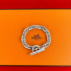 Hermes Chaine D'ancre MM 16 Pieces 925 Sterling Silver Bracelet Chain